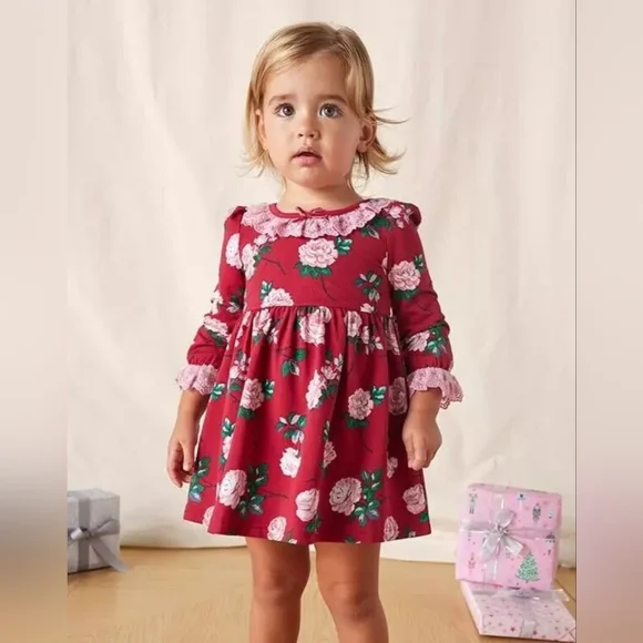 NWT Matilda Jane Heart to Heart Rosebud Floral Lap Dress Set Size 18-24 Months